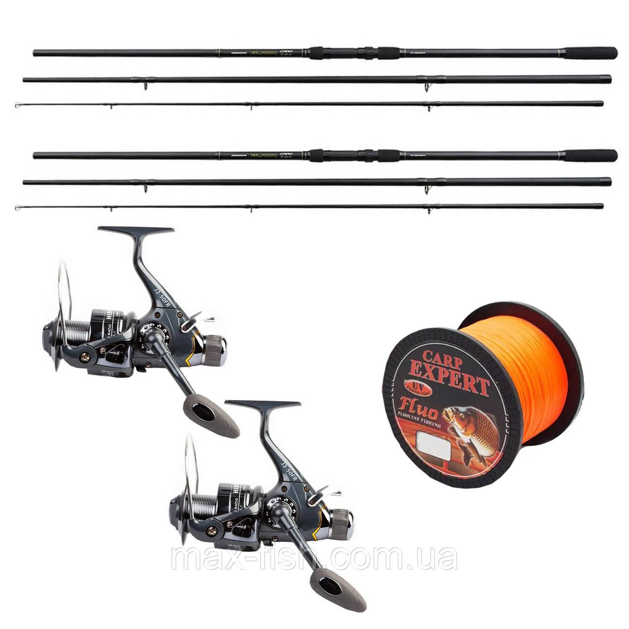 Карповий набір На 2 вудлище Flagman Black Carp 3.3м з котушками + Лісочка
