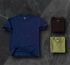 Чоловіча базова футболка чорна бавовняна однотонна на літо, фото 8