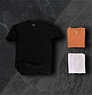 Чоловіча базова футболка чорна бавовняна однотонна на літо, фото 3