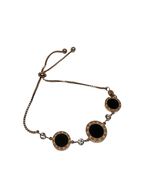 Браслет у стилі Bvlgari, золотистий із чорним, 1 шт (KG-8945)