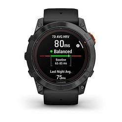 Смарт-годинник Garmin Fenix 7X Pro Solar Edition сланцево-сірий з чорним ремінцем