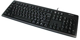 Клавіатура A4-Tech KR-83 PS-2 , чорна, 104клав, Великий Enter Comfort Rounded Edge keyboard X-slim