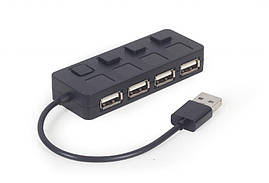 Хаб на 4 порти USB 2.0 UHB-U2P4-05, пластик, чорний