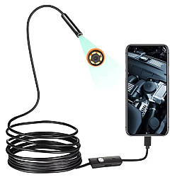 Ендоскоп міні камера для смартфона, 3,5м / Ендоскопічна гнучка USB-камера / Бороскоп