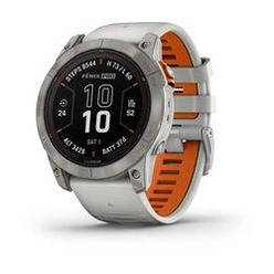 Garmin Fenix 7X Pro Sapphire Solar Edition титановий з туманно-сірим/темно-помаранчевим ремінцем