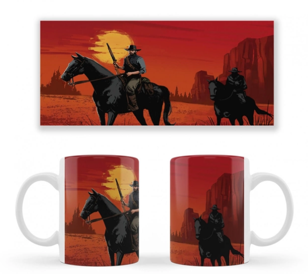 Чашка біла керамічна Red Dead Redemption ABC
