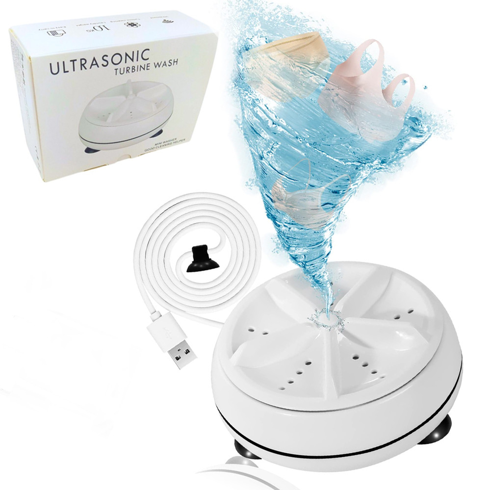 Ультразвукова пральна машина портативна mini turbine wash Ultrasonic пристрій для прання від USB