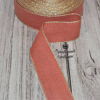 Канва-стрічка для вишивки Vaupel & Heilenbeck (Німеччина) ширина 3,4 см (пильна троянда з золотим кантом)