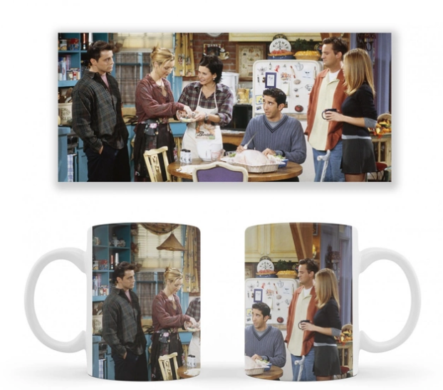 Чашка біла керамічна Friends Друзі ABC