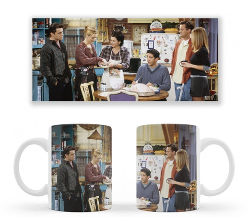 Чашка біла керамічна Friends Друзі ABC, фото 1