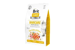 Brit Care Cat GF Haircare Healthy & Shiny Coat Брит Кеа беззерновий корм для кішок для шерсті з лососем та куркою, 2 кг