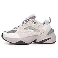 Женские кроссовки Nike M2K Tekno Grey, серые кожаные кроссовки найк м2к текно Gray