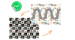 Розвиваючий ігровий килимок двосторонній складний 150x200см 4101, фото 2