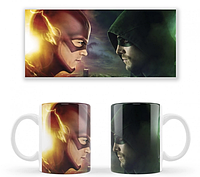 Чашка біла керамічна Arrow and Flash CW Universe DC (Стріла та Флеш CW Всесвіт DC) ABC