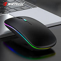 Бездротова миша Bluetooth + Wireless 2.4Ггц з підсвічуванням, USB зарядка