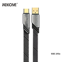 Зарядный кабель WEKOME WDC-190a - USB-A to Type-C 6A, цинковый сплав, 1м (grey)