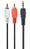 Аудіо-кабель Cablexpert CCA-458-10M, 3.5мм/2хRCA-тюльпан тато, довжина 10м., стерео
