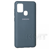 Original Silicone Cover Case Samsung A21S (A217) Gray Green