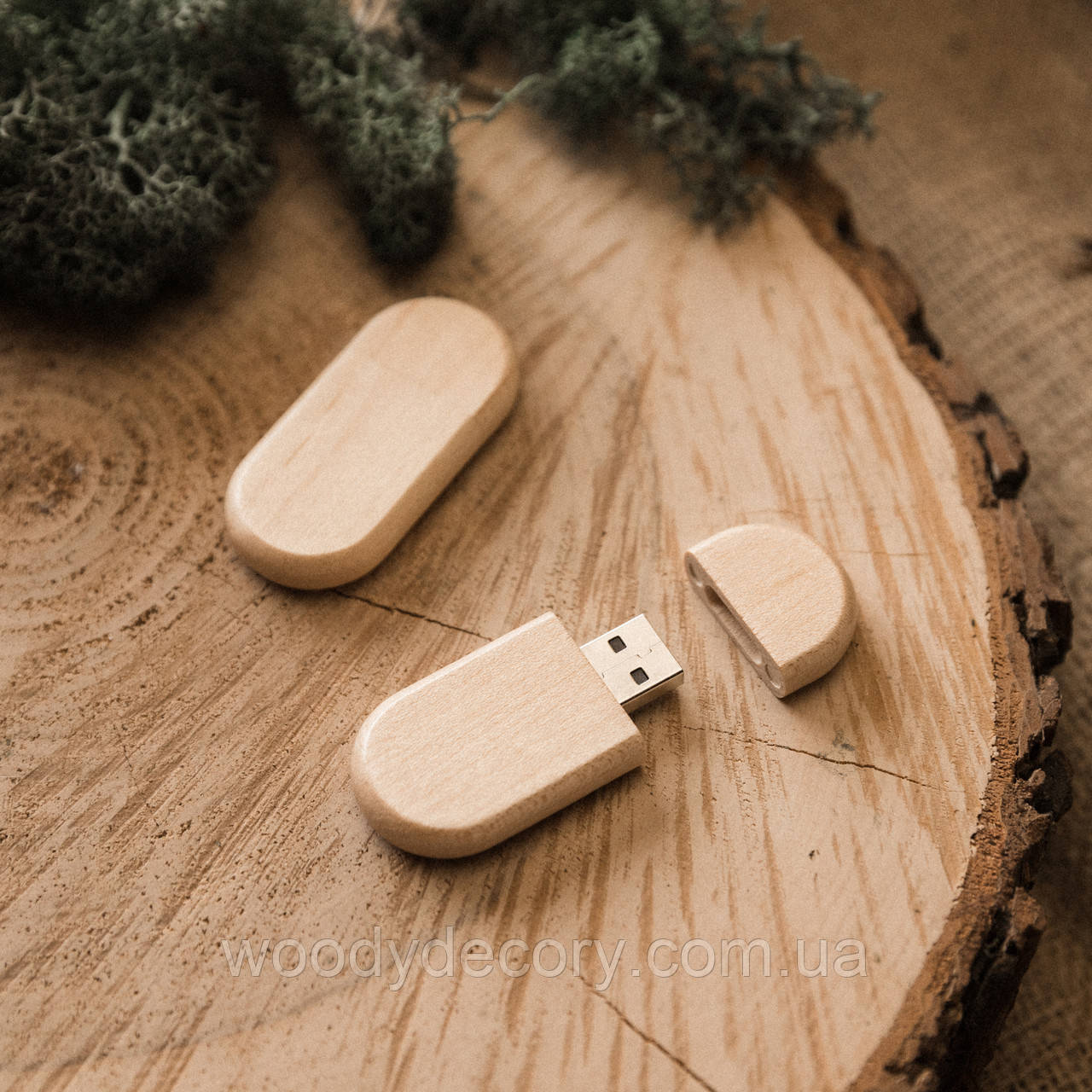 Флешка "Овальна", usb, дерев'яна флешка, продукція для фотографів та відеографів, корпоративний подарунок