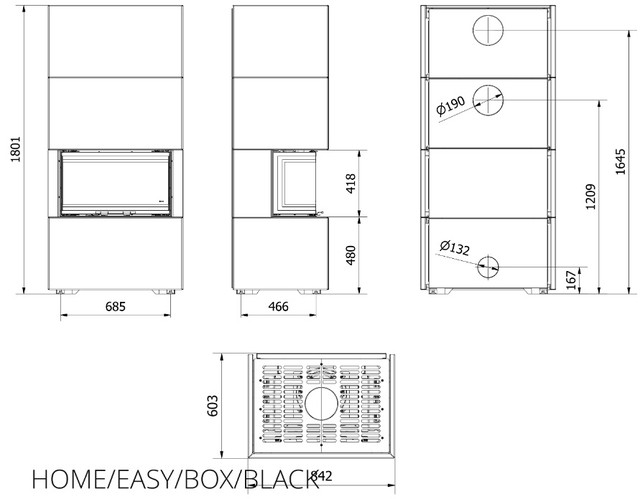 KRATKI  NBC 7 В КОРПУСЕ HOME EASY BOX СТАЛЬНОЙ - ЧЁРНЫЙ