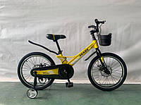 Детский двухколесный велосипед MARS-2 Evolution на спицах колеса 20 дюймов магниевая рама Желтый
