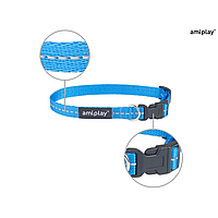 Нашийник для собак Amiplay Reflective S 20-35 *1 см - блакитний