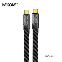 Зарядный кабель WEKOME WDC-192 - Type-C to Type-C 100W, цинковый сплав, 1м (grey)