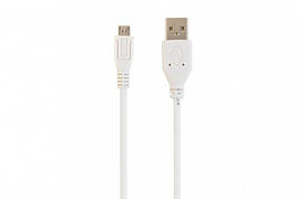 Кабель micro Cablexpert CCP-mUSB2-AMBM-W-0.5M, USB 2.0 A-тато/Micro B-тато, 0.5 м., білого кольору