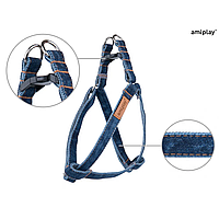 Шлея Amiplay Denim XL 50-95 x 2,5cm темно-синя для собак 125023