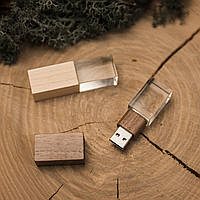 Флешка "Кристал", usb, деревянная флешка, продукция для фотографов и видеографов, корпоративный подарок