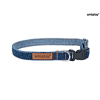 Нашийник Amiplay Denim M 25-40 x 1,5cm темно-синій для собак 125011