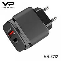 Home Charger Veron « VR-C12 » 2 USB 2.4A Black