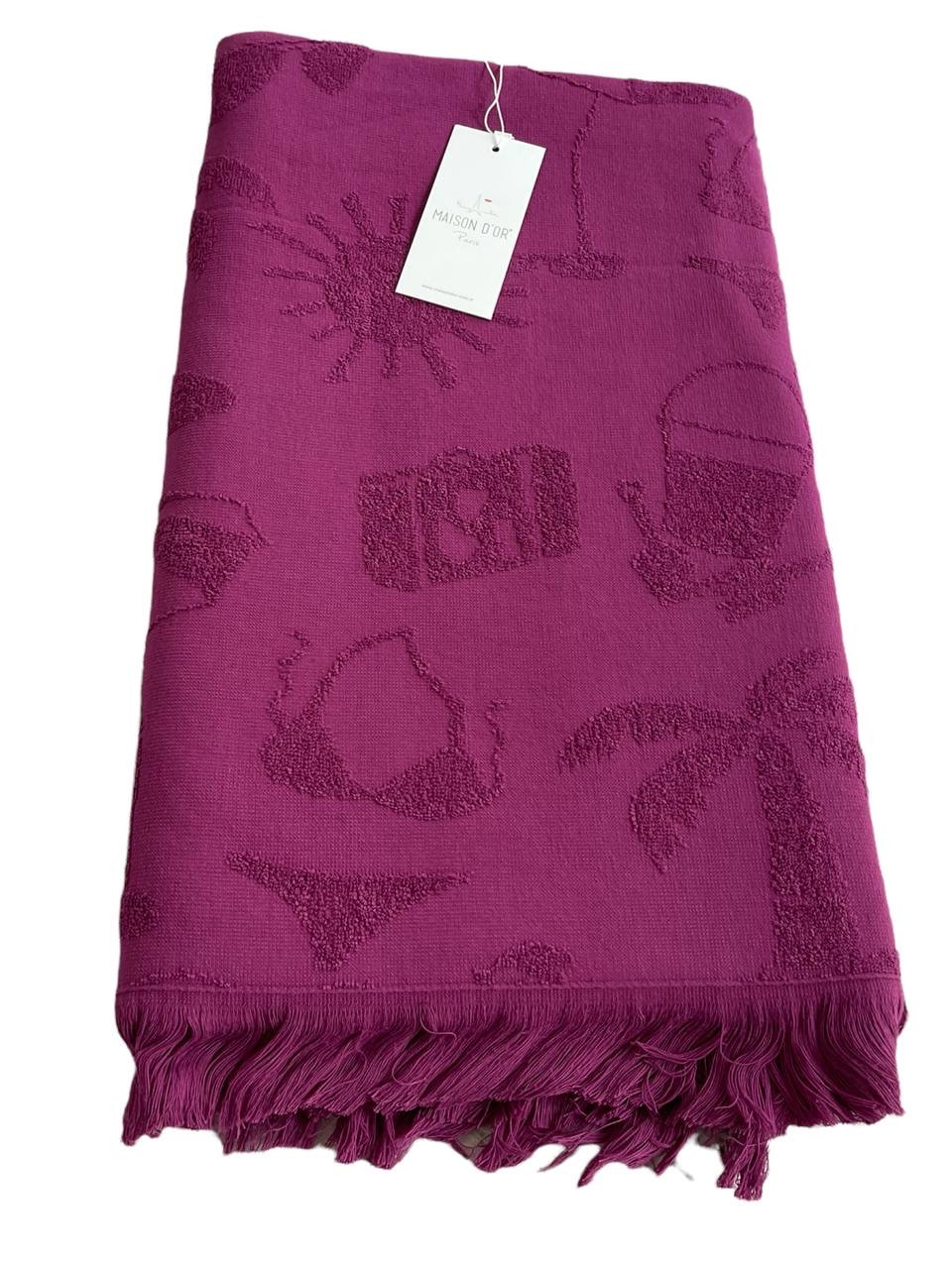 Пляжний рушник Maison Dor Miami Purple бавовна 100х200см