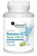 Добавка дієтична Medicaline BETAINE HCL PEPSINE 650/150 Aliness Betaina HCL 100 шт.