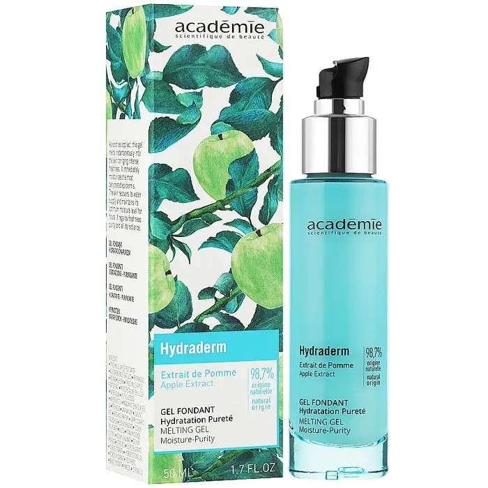 Зволожуючий гель для обличчя з екстрактом яблука Academie Hydraderm Melting Gel Moisture-Purity, фото 1