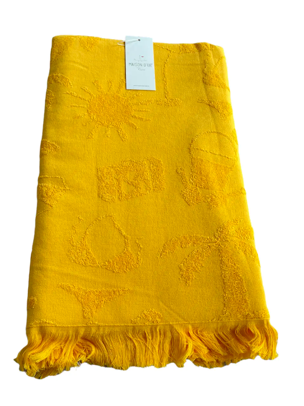 Пляжний рушник Maison Dor Miami Yellow бавовна 100х200см