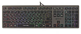 Клавіатура A4-Tech Fstyler FX60H, сірий колір, USB, неонове підсвічування