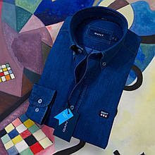 Брендова джинсова сорочка Gant S синій