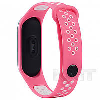 Ремешок Sport Nike Xiaomi Mi Band 5 ; 6 — Pink & White