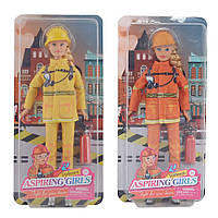 8461 Кукла Defa Пожарник, 29 см., 2 цвета, огнетушитель, на листе
