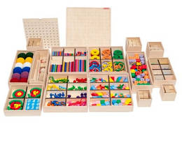 Велика дидактична система “Дарунки Фребелля 15 в 1” (14 модулів+розграфлене поле для складання+методичка)