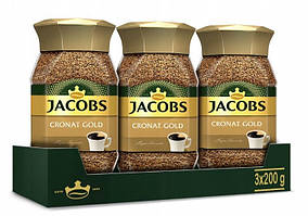 3× Кава розчинна Jacobs Cronat Gold 200 г