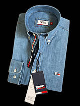 Брендова джинсова сорочка Tommy Jeans - блакитний, фото 3
