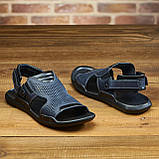 Сандалі чоловічі шкіряні, літні босоножки сині спортивні з натуральної шкіри на літо взуття *С-3-син*, фото 6