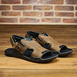 Сандалі чоловічі шкіряні, літні босоножки для чоловіків оливкові спортивні з натуральної шкіри на літо взуття *С-3-ол*, фото 7