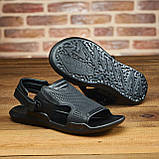 Сандалі чоловічі шкіряні, літні босоножки для чоловіків чорні спортивні з натуральної шкіри на літо взуття *С-3-чор*, фото 3