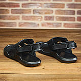 Сандалі чоловічі шкіряні, літні босоножки для чоловіків чорні спортивні з натуральної шкіри на літо взуття *С-3-чор*, фото 7