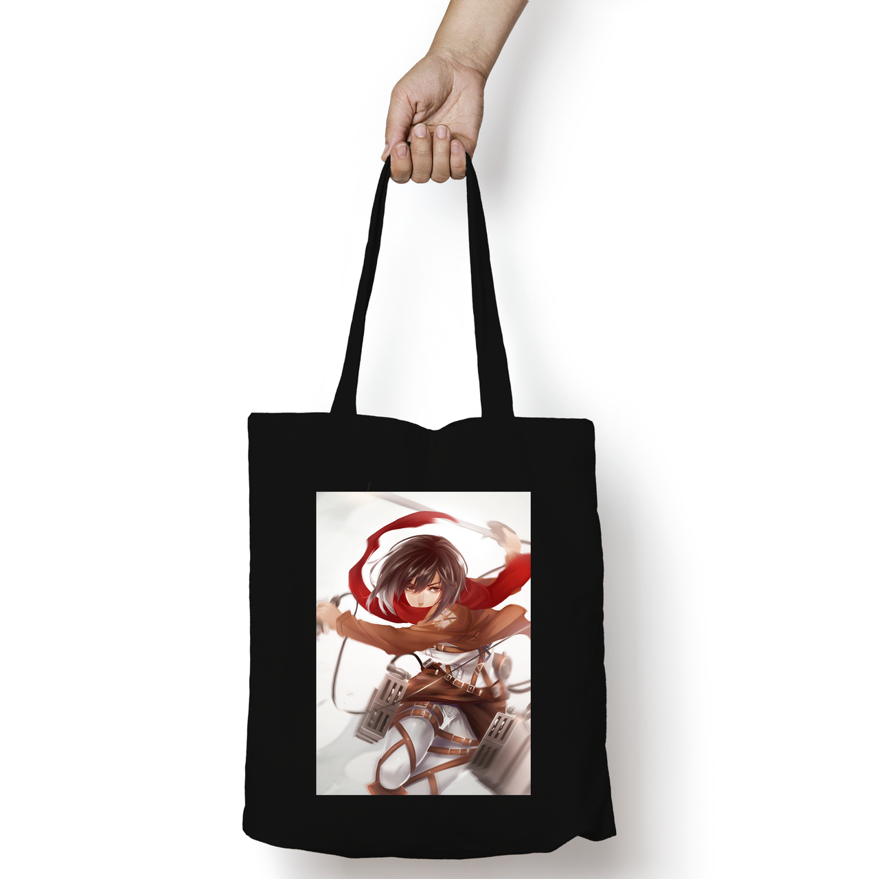 Черная экосумка шопер Атака на титанов Attack on Titan Микаса Аккерман BAG AМ 14 - фото 2 - id-p1867438097