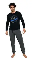 Мужская пижама брюки хлопок Henderson 40024-99X черно-серый XXL
