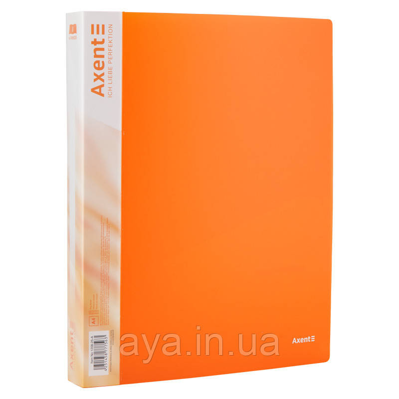 Папка на 4х кільцях, для файлів Axent (A4, 35 мм, до 150 аркушів, помаранчевий) 1208-25-A